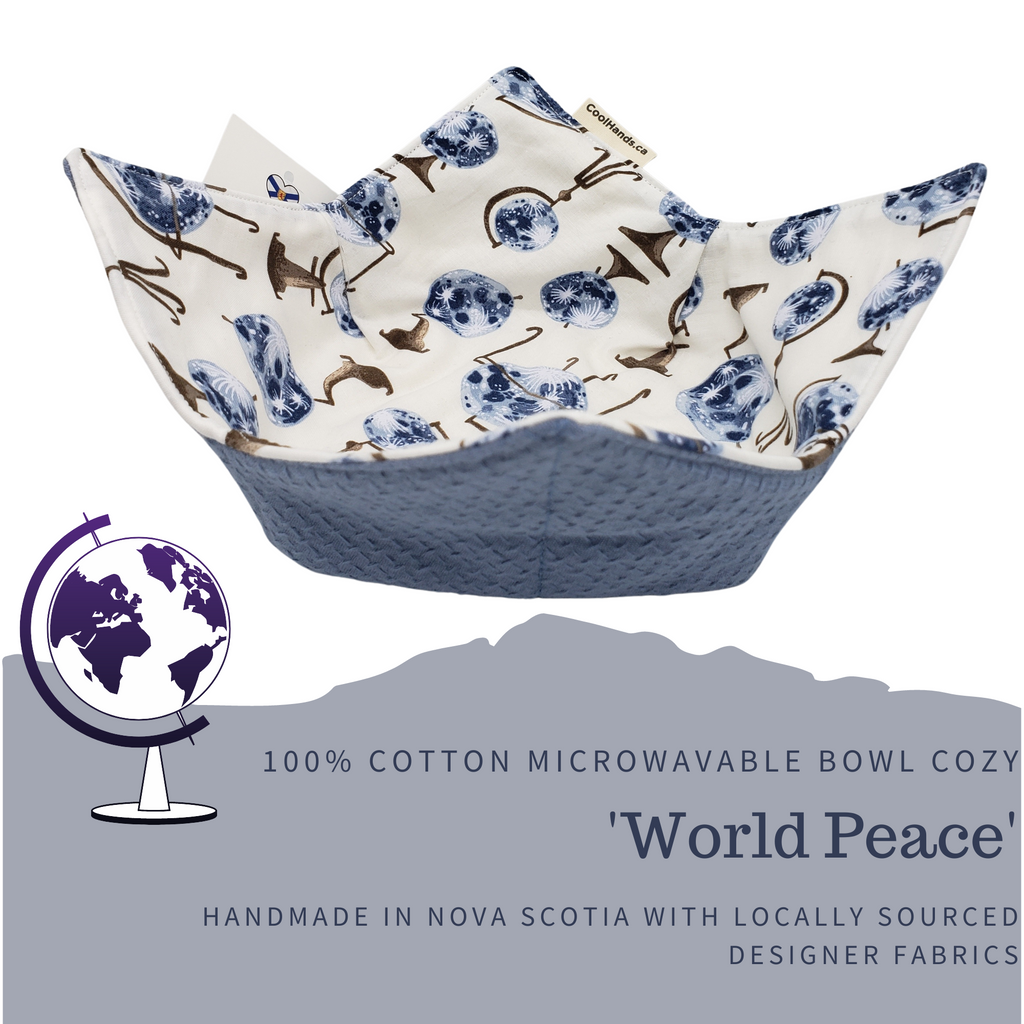 100% Cotton Microwavable Bowl Cozy - World Peace