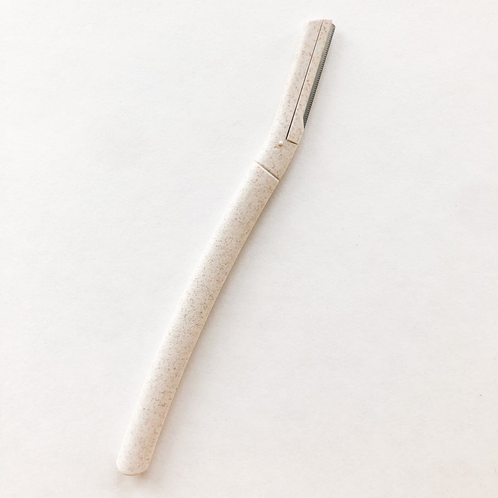Biodegradable Wheat Straw Eyebrow Razor Trimmer - Eco Friendly Sustainable Facial Dermaplaning Razor - Set of 3